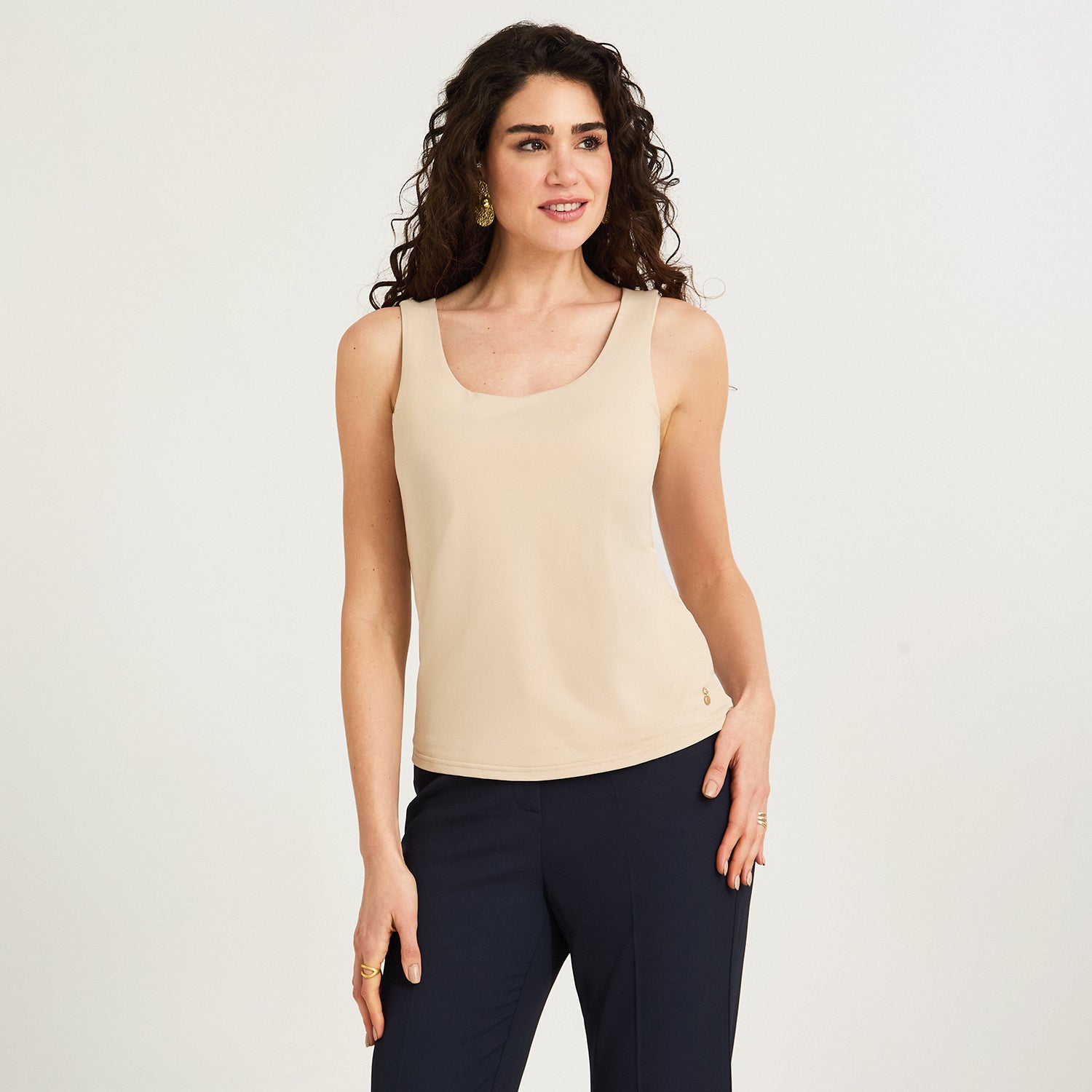 Polera Básica sin Mangas Beige